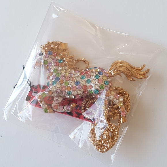 Betsey Johnson Style Multicolored Horse Necklace Pendant Chain - Picture 7 of 7